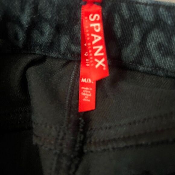 SPANX navy blue leopard print jeggings size medium. - Picture 8 of 9